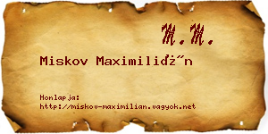 Miskov Maximilián névjegykártya